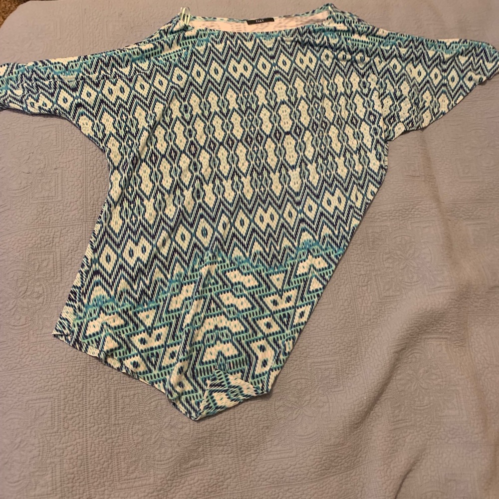 Slouchy slight off the shoulder blouse blue Large